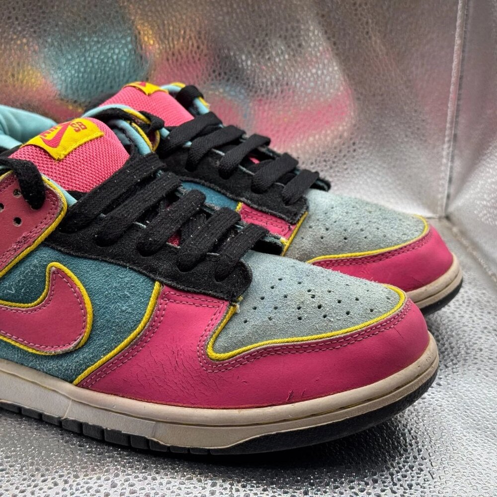Size 9.5‎ Nike Dunk SB Low Pacman Mens Pink Blue Athletic Sneakers 313170-461 - Picture 12 of 12